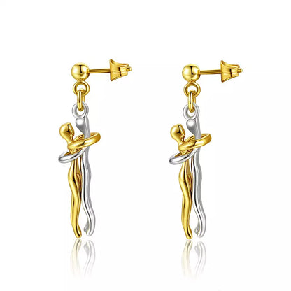 Couple Two-color Hug Ear Studs Earrings